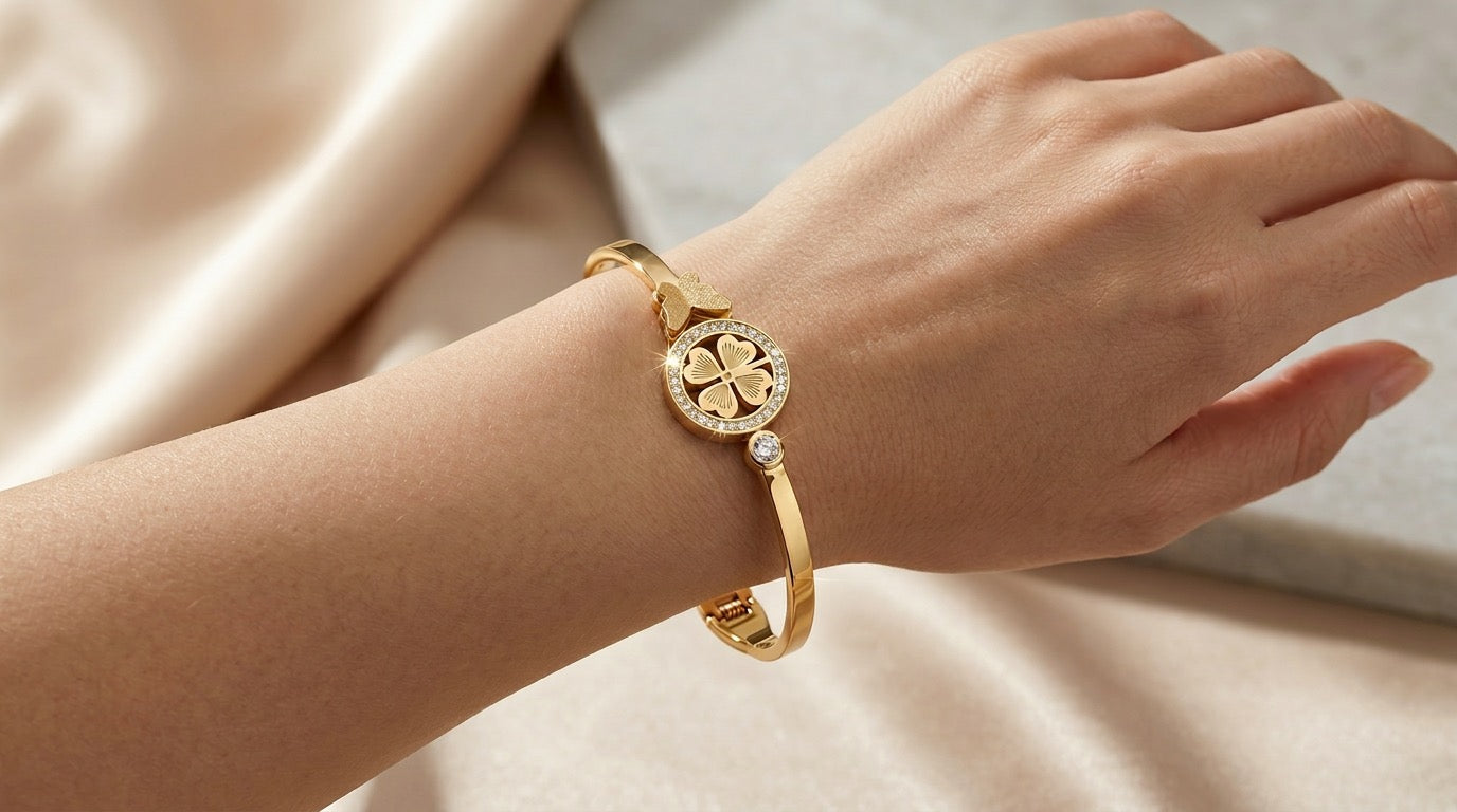 Armreif Kleeblatt, Schmetterling